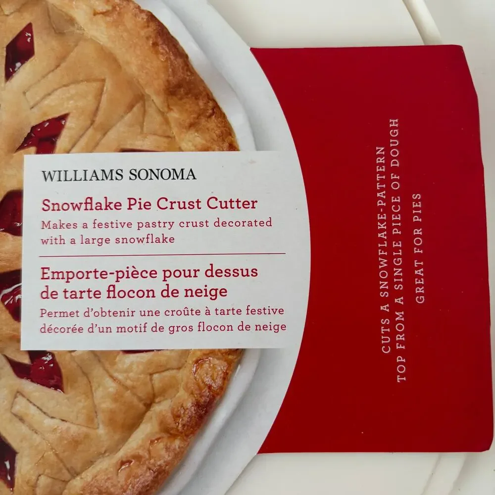 New Williams Sonoma Snowflake Pie Crust Cutter Holiday Baking 2017 2906225